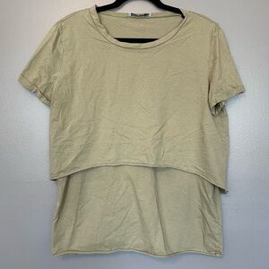 Legoe Heritage Maternity Nursing Tee t-shirt sage green 100% cotton size 4 / XL